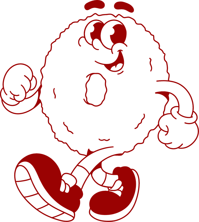 Mascotte Bonbon Piment, une boule de piment frit souriante