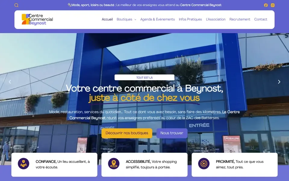 Accueil de centrecommercialdebeynost.fr sur ordinateur