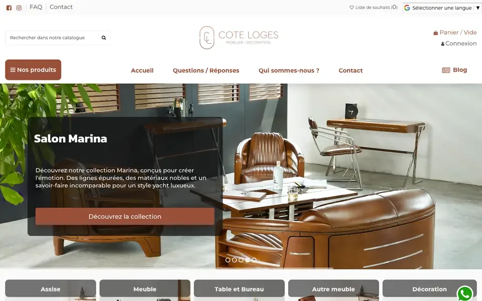 Accueil de coteloges.fr sur ordinateur