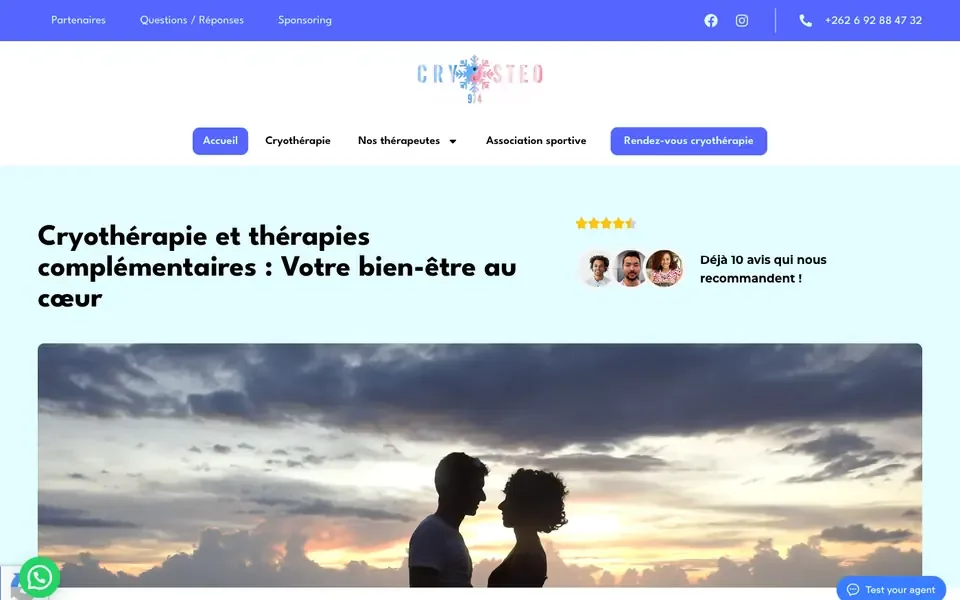 Accueil de cryosteo.re sur ordinateur