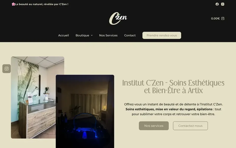Accueil de czen-lart-de-la-beaute.fr sur ordinateur