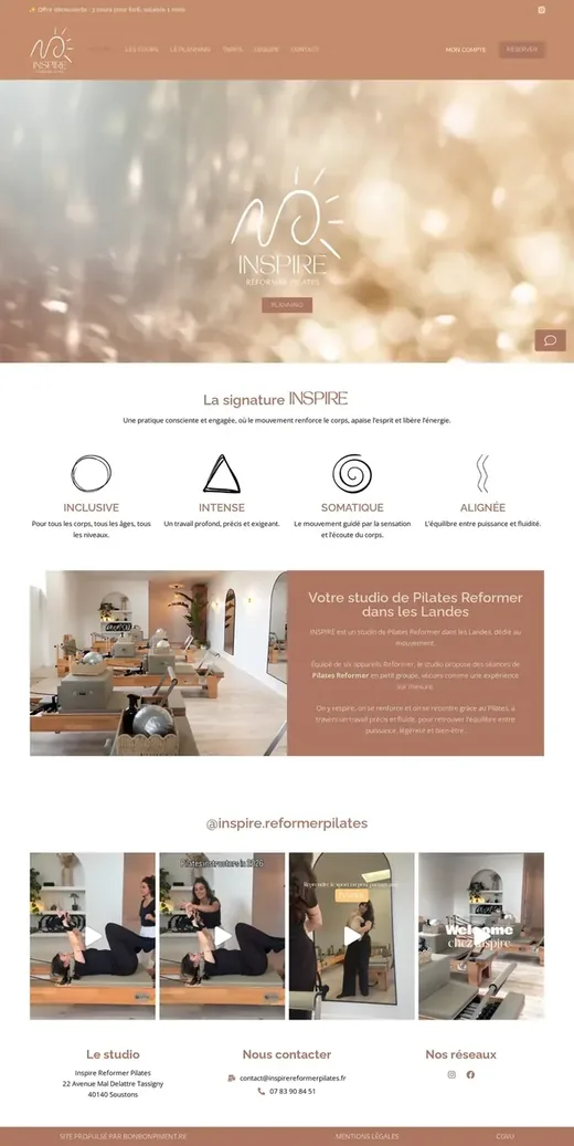 Accueil de inspirereformerpilates.fr sur ordinateur