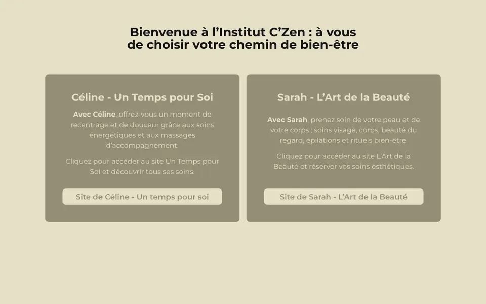 Accueil de institut-czen.fr sur ordinateur
