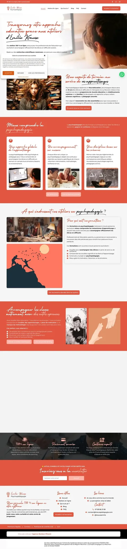 Accueil de krausepedagogie.com sur ordinateur