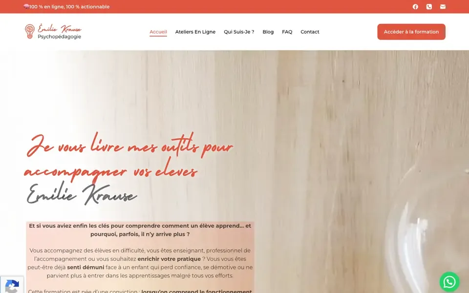 Accueil de krausepedagogie.com sur ordinateur