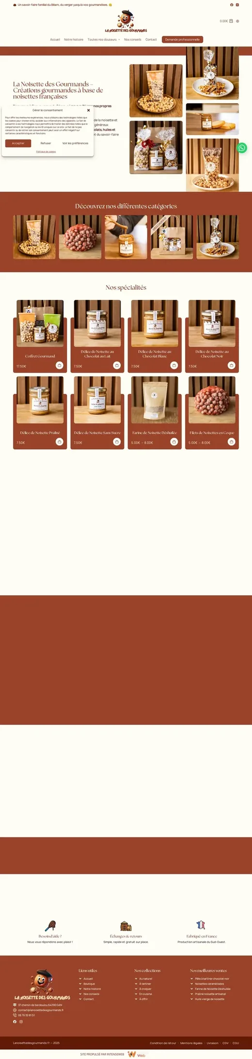 Accueil de lanoisettedesgourmands.fr sur ordinateur
