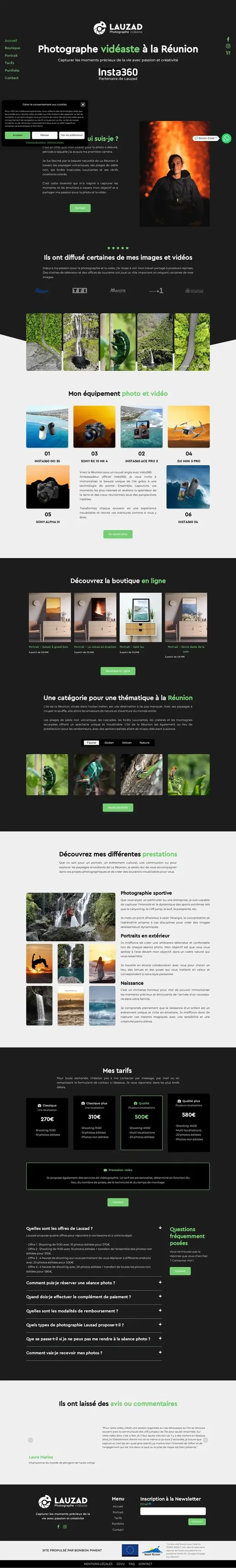 Accueil de lauzad.com sur ordinateur