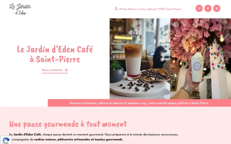 Accueil de lejardindedencafe.re sur ordinateur