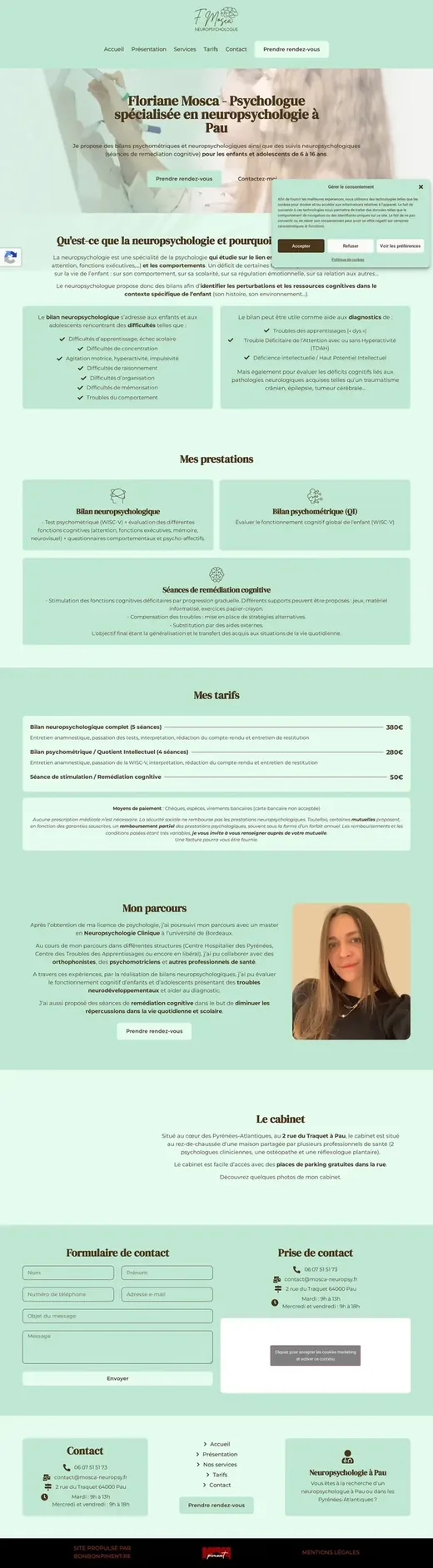 Accueil de mosca-neuropsy.fr sur ordinateur