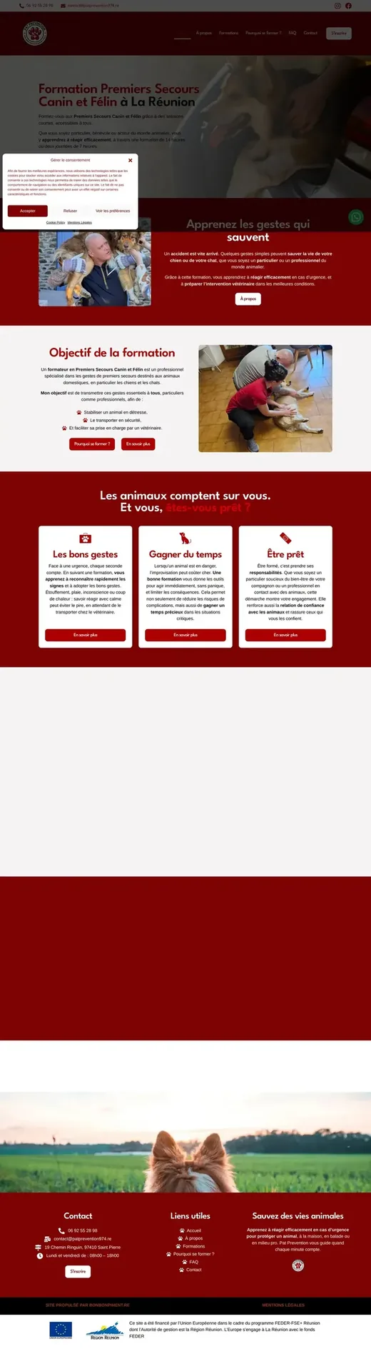 Accueil de patprevention974.re sur ordinateur
