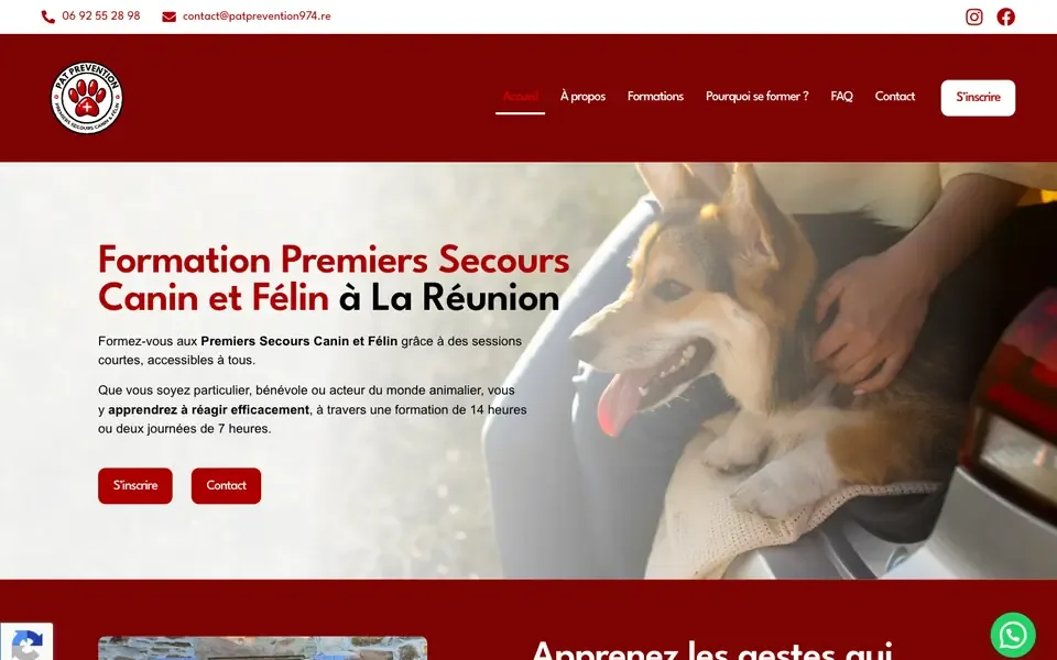 Accueil de patprevention974.re sur ordinateur