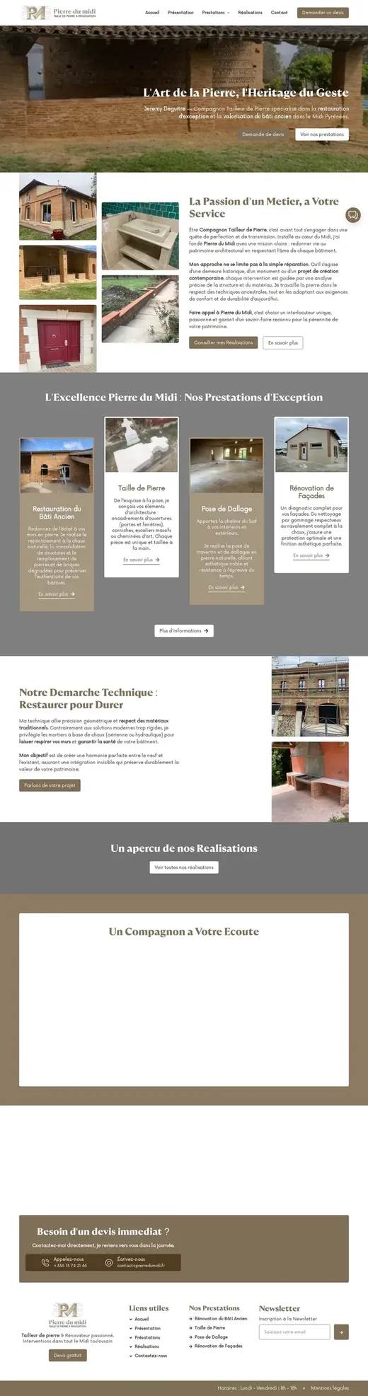 Accueil de pierredumidi.fr sur ordinateur