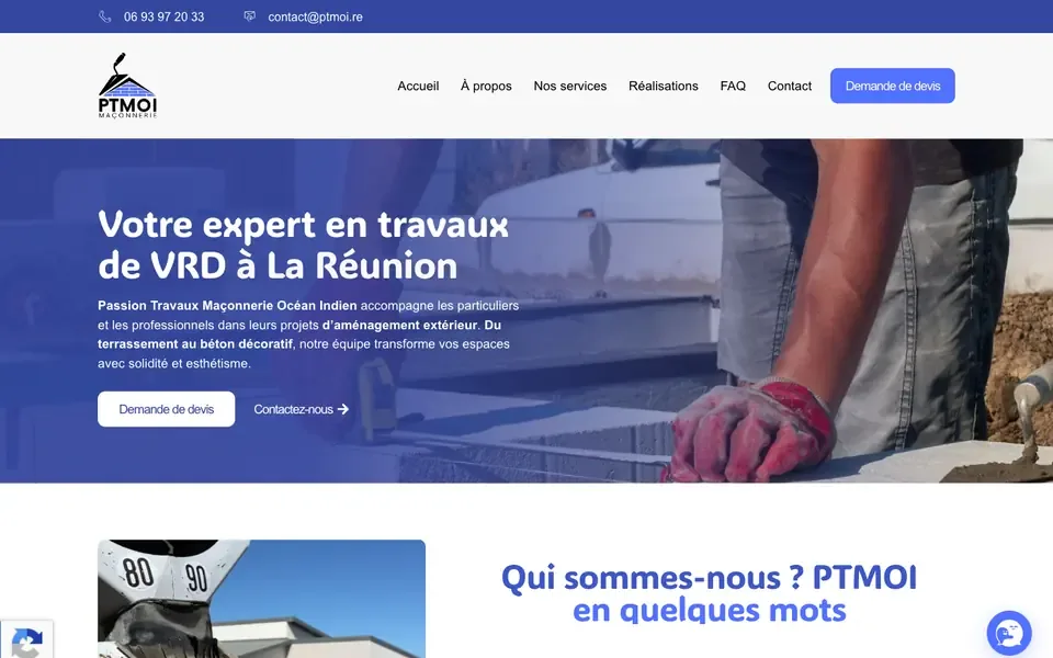 Accueil de ptmoi.re sur ordinateur