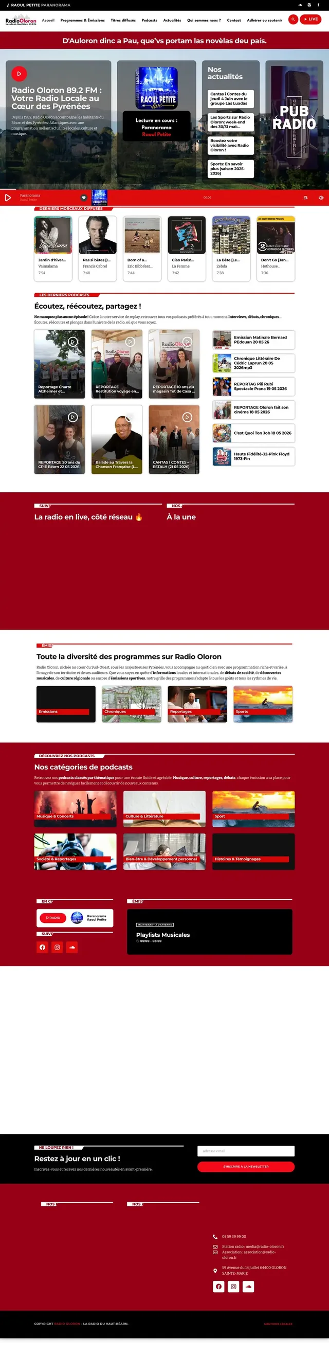 Accueil de radio-oloron.fr sur ordinateur