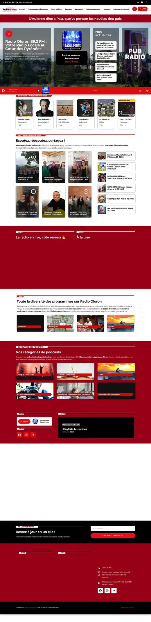 Accueil de radio-oloron.fr sur ordinateur