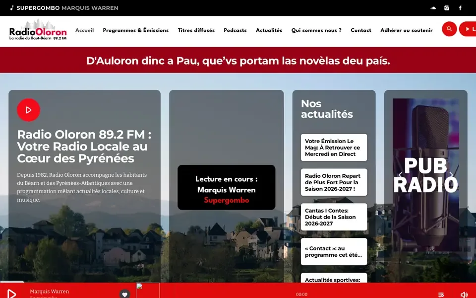 Accueil de radio-oloron.fr sur ordinateur