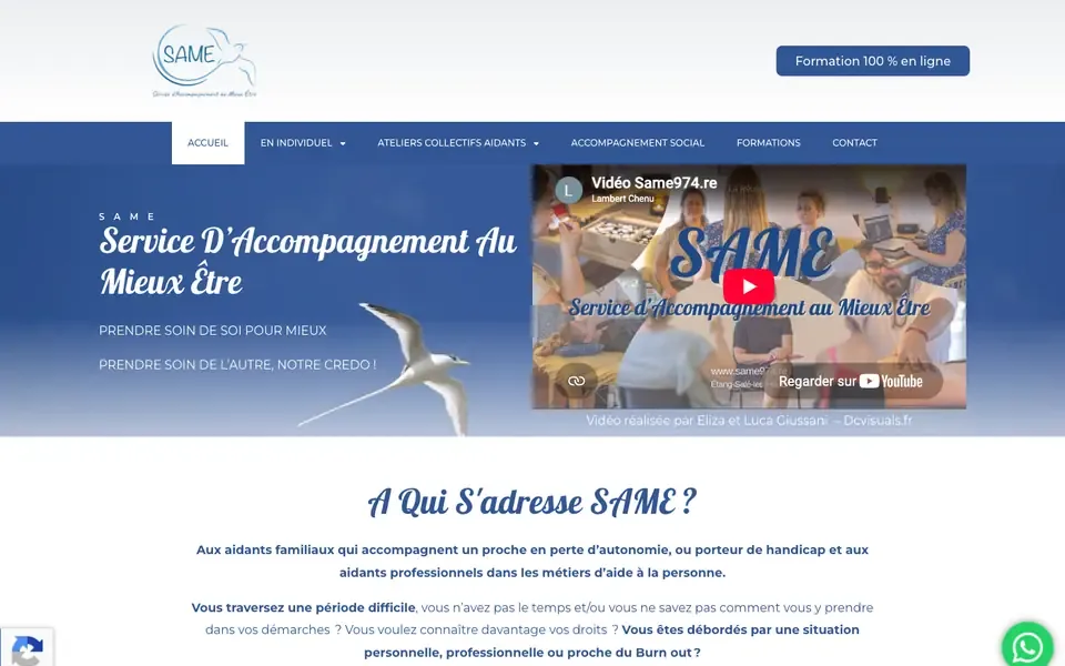 Accueil de same974.re sur ordinateur