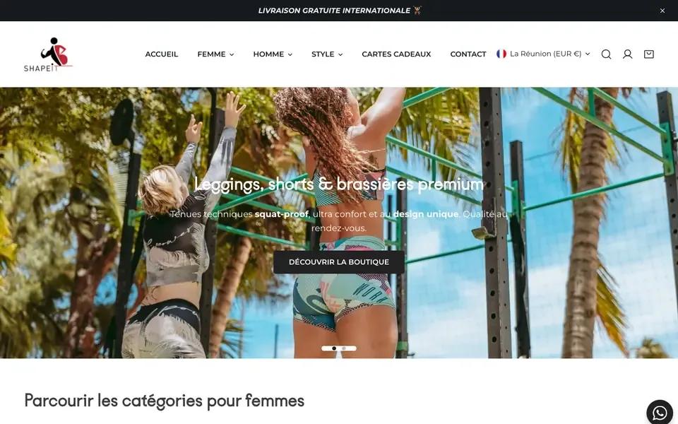 Accueil de shapeitfit.com sur ordinateur