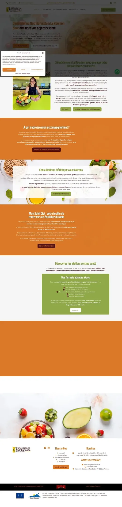 Accueil de soizicoud.re sur ordinateur