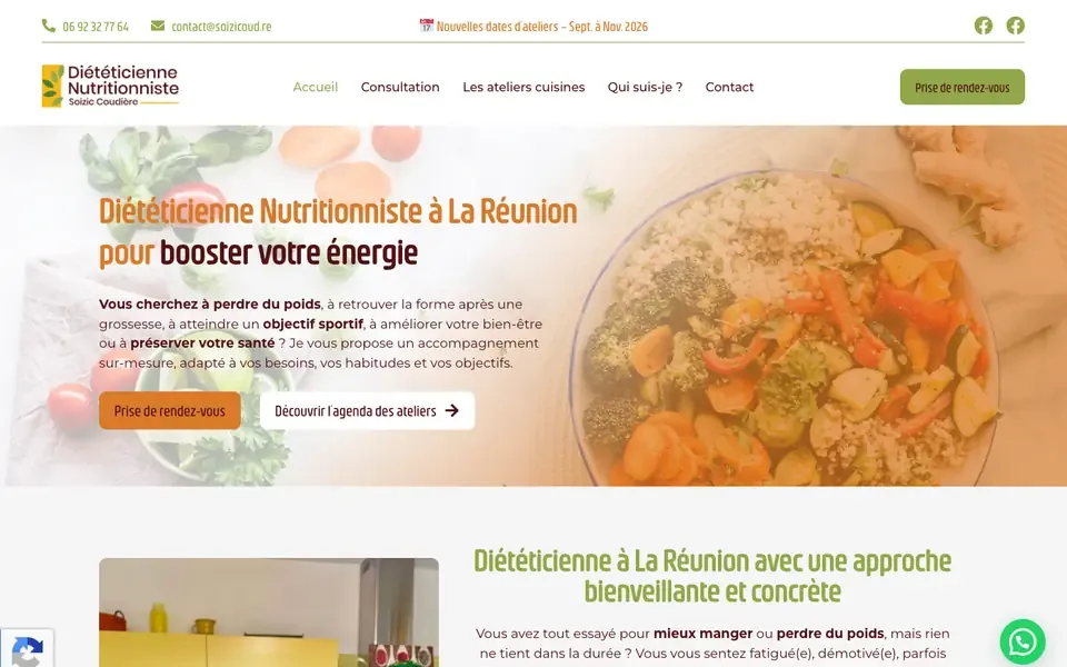 Accueil de soizicoud.re sur ordinateur