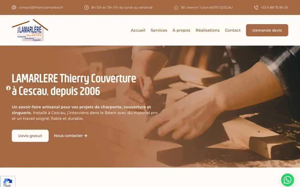 Accueil de thierrylamarlere.fr sur ordinateur