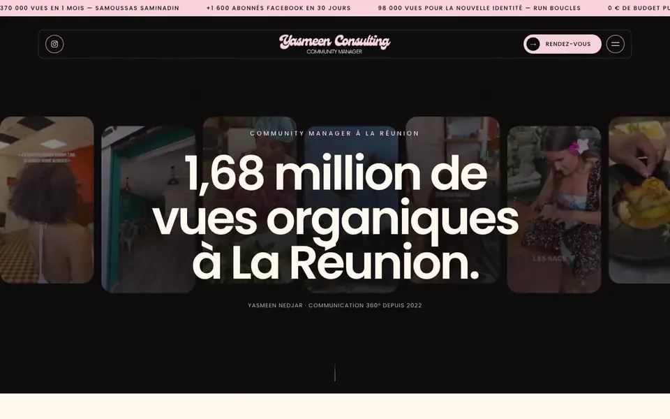 Accueil de yasmeenconsultingreunion.re sur ordinateur